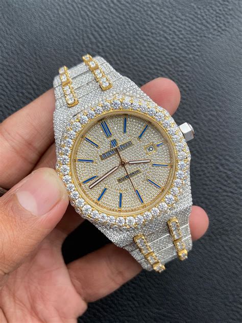 fake ice watch|moissanite iced out watches.